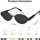 SOJOS Retro Oval Sunglasses for Women Trendy Sun Glasses Classic Shades UV400 Protection SJ1217 Black/Grey Lens
