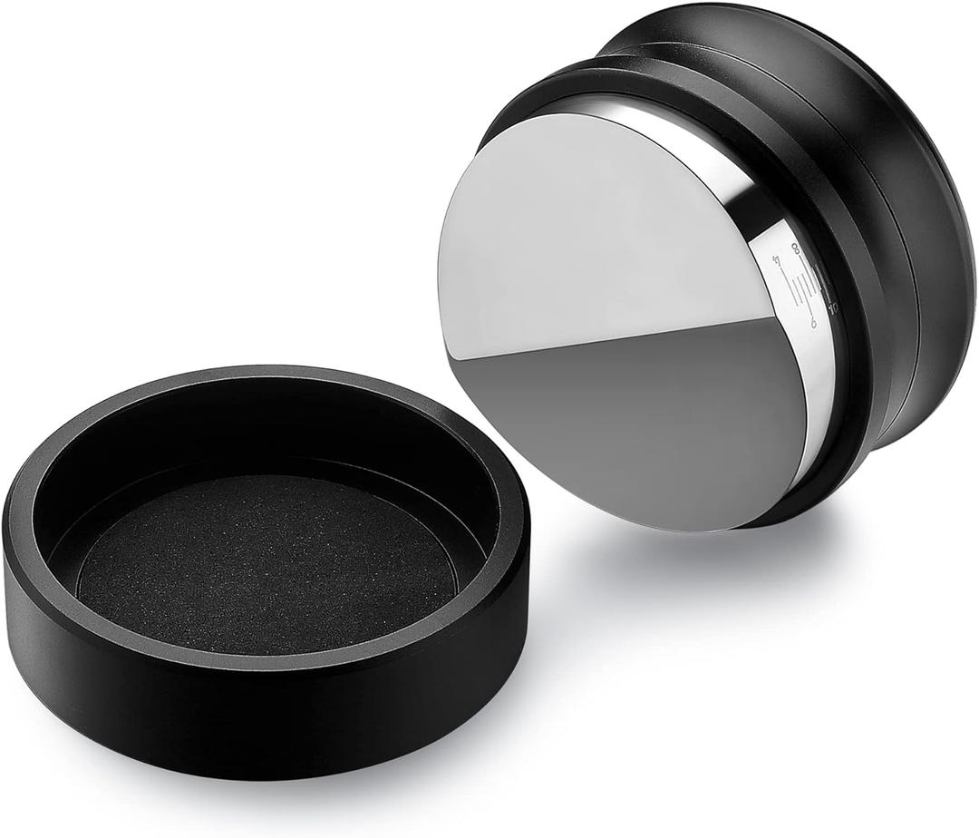 Normcore 58.5mm Coffee Distribution Tool - Espresso Coffee Leveler Tool for 58mm Portafilter - Barista Espresso Accessories - Adjustable Depth - Stainless Steel base - Distributor Stand