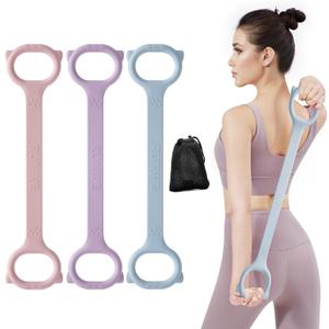 Figure 8 Workout Resistance Band - 3 Elasticities Optional 20 30 40lb, Thicker Durable Arm Back Shoulder Exercise Elastic Rope Yoga Straps Pilates Flexbands, Physical Therapy Stretch Bands