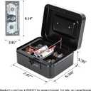 KYODOLED Cash Box with Combination Lock Safe Metal Money Box with Money Tray for Security Lock Box 7.87"x 6.30"x 3.35" Black