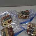 Thyle 24 Pcs Wooden Christmas Village Door Hanging Ornament Farmhouse Xmas Tree Tag Decoration Rustic Wooden House for Craft Small Hanging Ornament for Winter Gift Decor (Colorful)