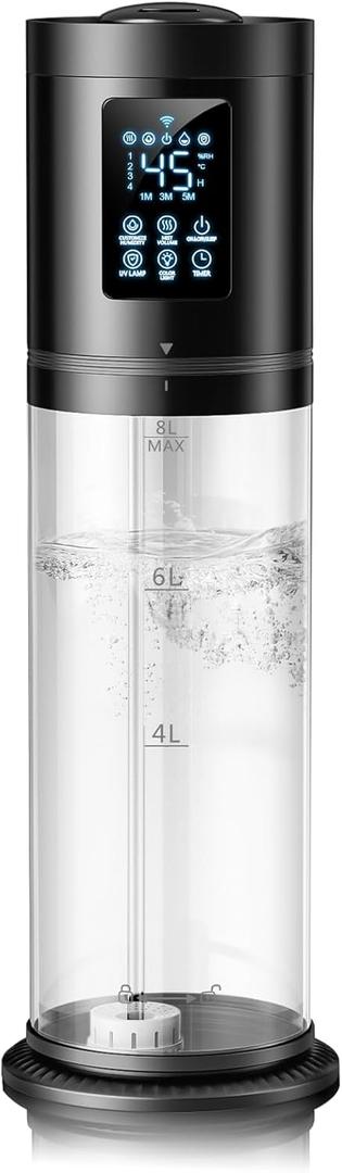8L Humidifiers for Bedroom Large Room, 4 Levels Cool Mist Humidifier with Clear Tank, 7 Color Lights Essential Oil Diffuser with 16H Timer, Top Fill Humidifier for Home Plants Office 8L Humidifiers for Bedroom Large Room, 4 Levels Cool Mist Humidifier with Clear Tank, 7 Color Lights Essential Oil Diffuser with 16H Timer, Top Fill Humidifier for Home Plants Office