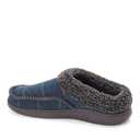Dearfoams Men's Marshall Microsuede Moccasin Toe Clog House Shoe Slipper, Navy Plaid, Size 9-10 (Medium)