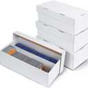 4 Pack Trading Card Storage Box - 2 Rows, Cardboard Storage Box holds 320+ Top Loaders, Graded Card Holder Organizer Case fits PSA/HGA Slabs