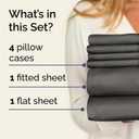 Queen 6 Piece Sheet Set - Comfy, Breathable & Cooling - Hotel Luxury Bedding for Women, Men, Kids, Teens & Children - 1 Flat & 1 Fitted Sheet & 4 Pillowcases w/ Deep Pockets - Wrinkle Free - Charcoal