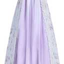 CR ROLECOS Regency Dress Women Empire Waist Regency Costume Victorian Luxurious Satin Southern Belle Dresses Purple L