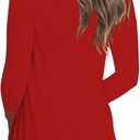 Tobrief Women's Long Sleeve V-Neck Shirts Fall Graphic Tees Loose Casual T-Shirt (Red, L)