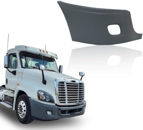 Right Bumper End Cap Compatible with 2008-2017 Freightliner Cascadia Bumper Cover End Corner Extension With Fog Light Holes