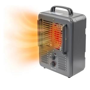 Comfort Zone Utility Space Heater, 1500W Electric Garage Heater with Adjustable Thermostat, Fan/Low/High Heat Settings, Tip-Over & Overheat Protection, Milkhouse Style, ETL Listed