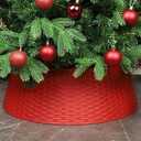 Blissun Christmas Tree Ring, Plastic Christmas Tree Collar, Christmas Tree Skirt for Artificial Christmas Trees Decoration (Extra Large, Red)
