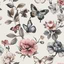 Floral Wallpaper Peel and Stick Wallpaper 17.3"x197" Boho Contact Paper for Cabinets and Drawers Colorful Self Adhesive Removable Wall Paper for Bedroom Butterfly Flower WallPapers Vinyl Roll