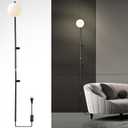 Modern Plug in Wall Sconce Globe Shade Indoor Wall Light, LED Wall Mounted Lamp with Plug in Switch, Wall Lamp for Bedroom Living Room Study Hallway Bedside etc.