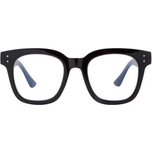 Madison Avenue Blue Light Blocking Glasses Oversized Fashion Blue Light Blocker for Women Anti Eyestrain & UV Protection Computer Eyeglasses (Black)