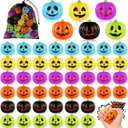 Libima 36 Pcs Halloween Pumpkin Stress Balls Bulk Colorful Stress Relief Ball Mini Foam Squeeze Ball Party Favors Toy with Storage Bag for Halloween Party Bag Filler School Carnival Reward
