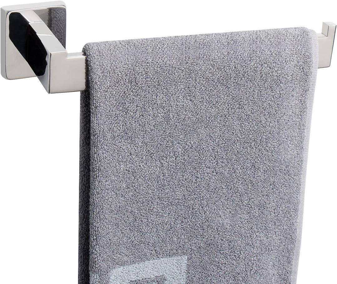 NearMoon Square Hand Towel Holder/Towel Ring, Premium SUS304 Stainless Steel Hand Towel Bar Rustproof Wall Mounted Towel Rack for Bathroom/Kitchen, Contemporary Style Bath Accessory (Chrome Finish) (Chrome Finish)