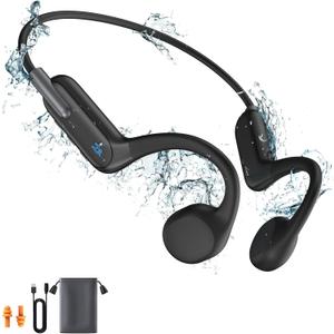Bone Conduction Headphones, Wireless Open-Ear Headphones Bluetooth 5.3 MP3 Play Built-in 32GB Memory, IPX8 Waterproof Sports for Workout Swimming Running, Black