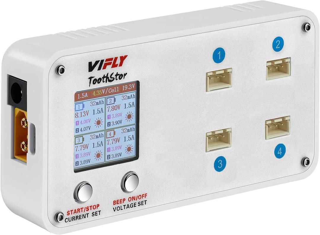 ToothStor 4-Port 2S LiPo Balance Charger with Storage Mode