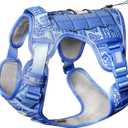 AUROTH Tactical Dog Harness for Large Dogs No Pull Adjustable Pet Harness Reflective K14 Working Training Easy Control Pet Vest Military Service Dog Harnesses (S (Neck:14-21",Chest:20-31"),18-35 lbs, Tribal Patterns-Blue)