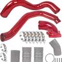 Turbo Intercooler kit Pipe Boot and Intake Elbow for 2003-2007 Ford F250 F350 F450 F550 Super Duty Intercooler Pipe Boot kit 6.0L Powerstroke Diesel-Red