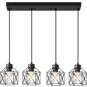Rocusni 4-Light Black Hanging Pendant Light Fixtures