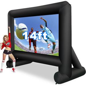 14 Feet Indoor and Outdoor Inflatable Blow up Mega Movie Projector Screen with Carry Bag for Front and Rear Projection