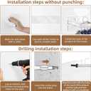 Hat Rack Wall Mount with Shelf Support 16 Caps, Space Saving Self Adhesive Hat Holder Organizer Over the Door/ Entryway/ Closet, Plastic Floating Shelf No Drill for Keys, Drawing and Plants (Clear)