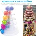 6 Tiers Round Macaron Tower Stand Plastic Transparent Cake Stand Macaron Display Rack Desserts Cupcake Holder Platter for Baby Shower, Birthday Party, Wedding, Party Decor