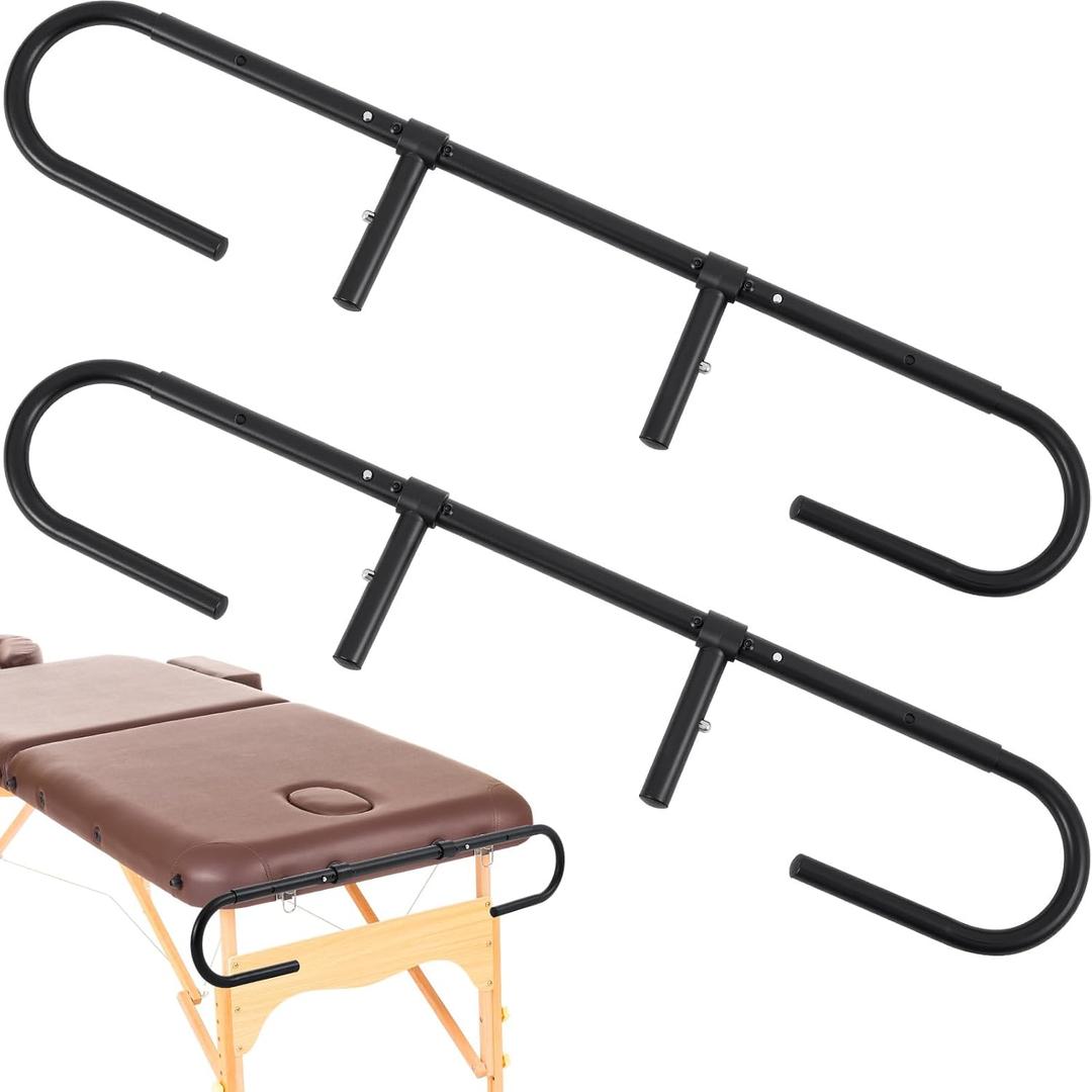 Blulu 2 Pcs Massage Paper Roll Holder for Massage Tables Adjustable from 24" to 30" Width, with Rubber Band for Paper Roll Fixed