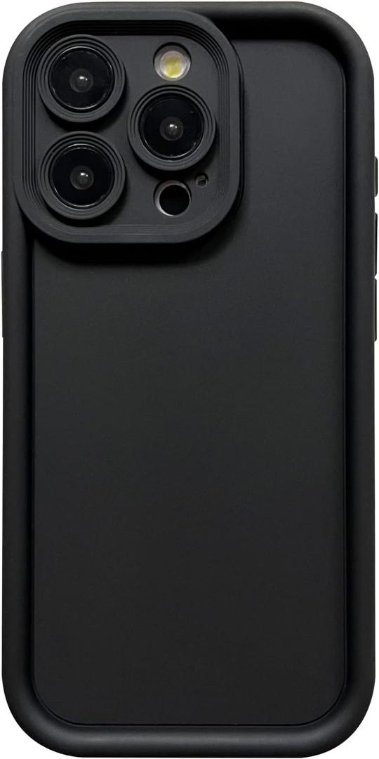 Puxicu Slim Case for iPhone 15 Pro Max, Enhanced Camera Protection, Shockproof Skin-Friendly Touch Soft Case Cover for iPhone 15 Pro Max Phone 6.7 inch, Black