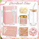 8 Pcs Christmas Pastor's Wife Appreciation Gifts Box with Glass Cup Candle Bracelet Hair Scrunchy Card Christian Religious Inspirational Thank You Gifts for Pastors Bishop Wife Women(Pink)