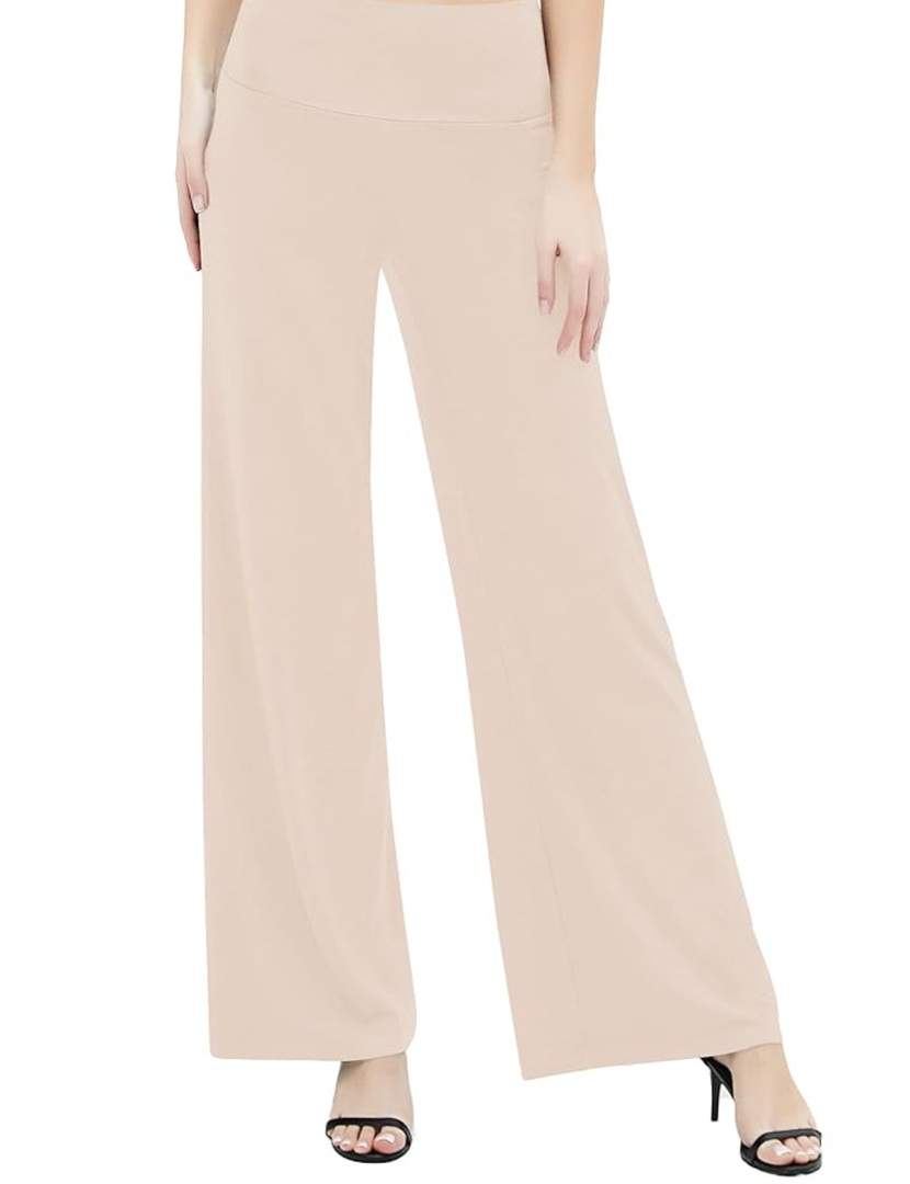 Urban CoCo Women's Dress Pants Solid Wide Leg Casual Sport Trousers Straight Leg High Waist Stretch Pants, Small