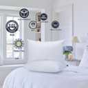 Set of 2 Standard Size Down Pillows - Goose Feather & Down Blend Pillows 440 Fill Power, 100% Cotton Cover, Hypoallergenic, Medium Support