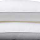 Amazon Basics Down Alternative Pillows for Stomach and Back Sleepers, Soft Density, Standard Size 26" x 20", White, 2-Pack