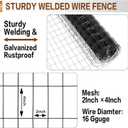 Tongmo 2 ft x 100 ft Black PVC Coated Welded Wire Fence, 16GA Garden Chicken Wire Fence Roll, Mesh Size 2" x 4" Hardware Cloth, Ideal for Yard Protection and Poultry Netting