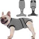 Traje De Recuperacin para Perros Despus De UNA Ciruga, Dog Abdominal Wounds Bandages, Substitute E-Collar & Cone, Prevent Licking Dog Onesies Surgery Recovery Suit, Grey Color, Size S