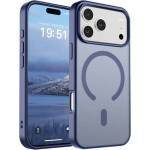 SUPFINE Magnetic for iPhone 17 Pro Case (Compatible with MagSafe)(Military Grade Drop Protection) Translucent Matte Shockproof with Anti-Fingerprint Phone Cover 2025,Lavender Gray