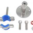 Stainless Steel Adjustable Pipe Clamp Bracket - Wall/Ceiling Mount Support for 1/2-Inch (19mm) Pipe, Heavy-Duty Rustproof Brackets with Screws, Set of 2