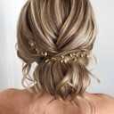 JAKAWIN Bride Rhinestone Wedding Hair Vine Crystal Hair Piece Bridal Headpiece Hair Accessories for Women and Girls HV190 (2 Gold)