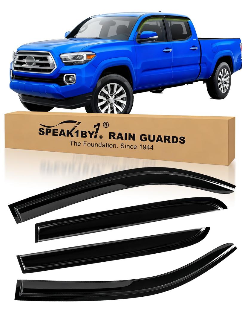 4PCS Rain Guards for Tacoma 2024-2026 Double Cab Window Visor