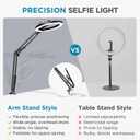 InnoGear Overhead Phone Mount with Ring Light, 10" LED Selfie Ring Light for Desk with Phone Holder and Remote Canvas Lamp Light for YouTube Live Stream Cooking Video Recording Vlog Zoom, Medium