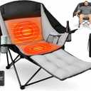 ZENPETIO Oversized Heated Camping Chair with 20000mAh Battery, Footrest