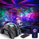 Rossetta Dual Lens Galaxy Projector, Star Projector for Bedroom with 58 Light Effects, Night Light Projector with White Noise & Bluetooth Speaker, Remote Timer, Room Decor Gift for Kids Adults Teens