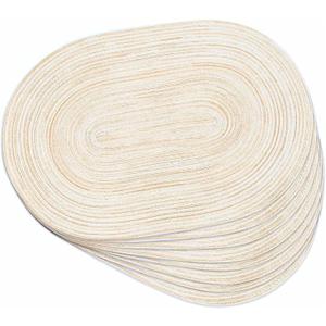 Noctiflorous Oval Braided Placemats Set of 2 Woven 12x18 Inch Non Slip Washable Heat Resistant Place Mats Round Tablemats for Dining Kitchen Party Daily Table Decor Dinner Mats (Beige, 2)