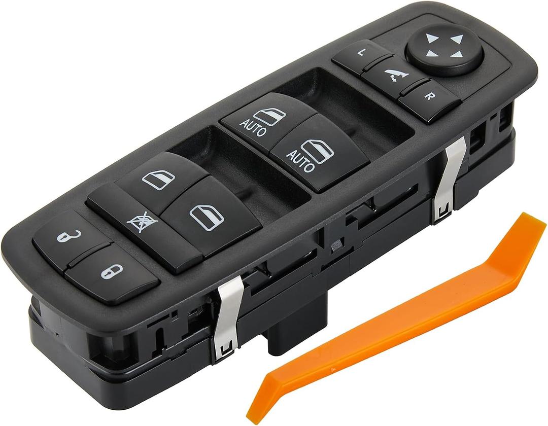 ZAPSOTS Master Power Window Switch.3+9 Pins Metal.Fits for 2012-2015 Chrysler Town Country,12-15 Dodge Grand Caravan,13-15 Ram 1500 2500.Front Left Driver Side Control switches.68110867AB(Blue Light)