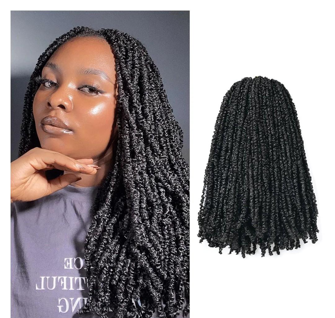 ToyoTress Micro Kinky Twist Crochet Hair  18 Inch 8 Packs (240 Strands) Natural Black Mini Spring Passion Twist Crochet Braids Synthetic Braiding Hair Extensions (18 Inch, 1B8P)