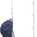 MyGift White Metal Over The Door Hooks Heavy Duty Hanger for Hats, Coat, Scarf, and Purse, Door Hanging Rack Display Storage with 5 Hooks, Set of 2