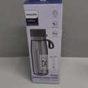 PHILIPS Filtered Water Bottle, BPA-Free Tritan Plastic Water Bottles, Replaces 450 Plastic Water Bottle with Reusable GoZero Everyday Water Filter, Portable Filtering Bottle for Travel, 22 oz, Grey