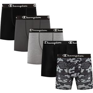 Champion Men's Performance Boxer Brief - 5 Pack, Large