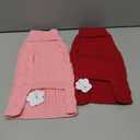 2 Pack Dog Sweaters for Small Dogs Winter Turtleneck Pullover Cable Knit Fleece Stretch Puppy Doggie Chihuahua Toy Poodle Yorkie Pomeranian Boy Girl Pet Clothes (S, Pink & Red)