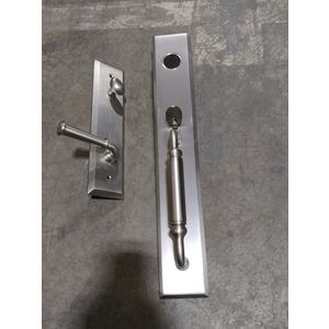 Grandeur 843227 Hardware Fifth Avenue One-Piece Handleset with C Grip and Georgetown Lever, Backset Size-2.75", Satin Nickel